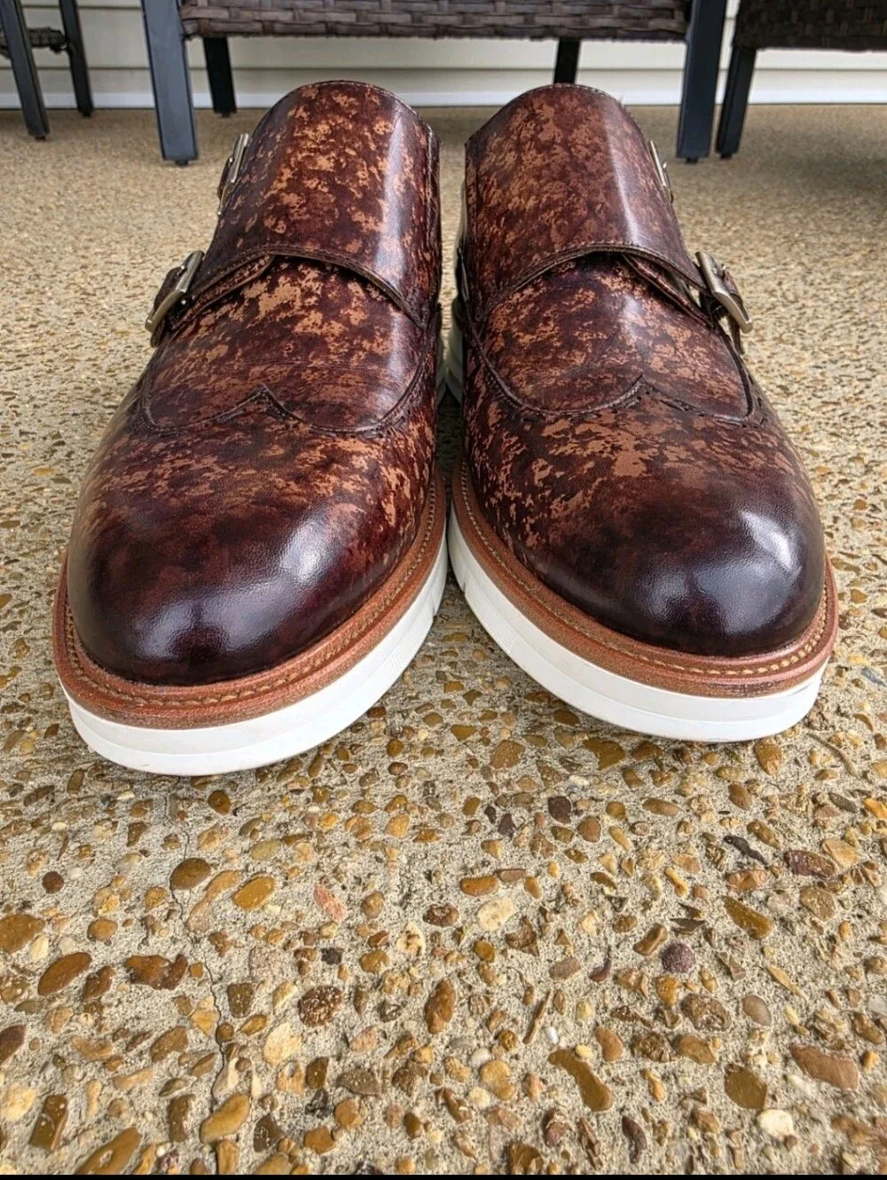 TAFT Mens Shoes 365 105 Brown Espresso Leather Double Monk Strap Size 8.5 Dress
